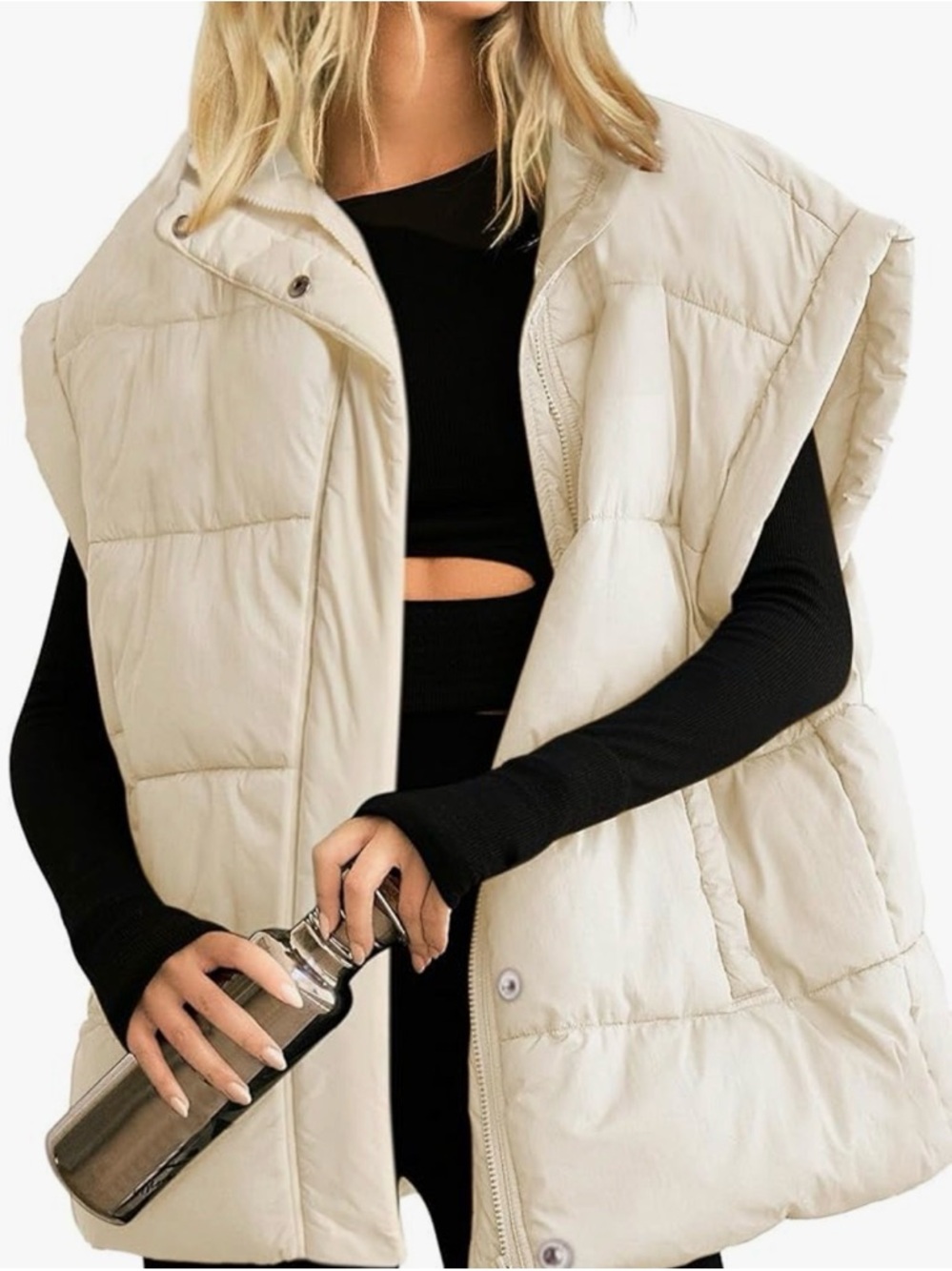 Cream Quilted Puffer Vest